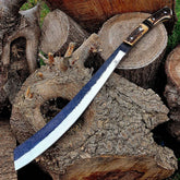 handmade carbon steel machete knife long survival camping knife stag horn handle