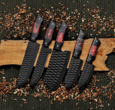 5Pcs Hand Forged Damascus Steel Chef Set, Damascus Knife Set, Damascus Chef's Knife Set, Damascus Kitchen Knife Set, Christmas Gifts
