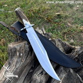 Custom Jim Bowie Knife handmade by Ansari Forge.