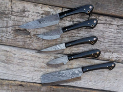 Handmade Damascus Chef Knives Set of 5