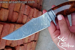 Hunting Knife Handmade Damascus Steel Hunting Camping Knife