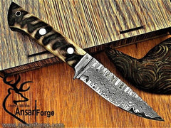 Hand forge Damascus steel hunting knife