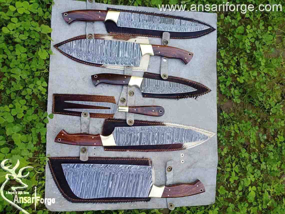 Damascus steel Best Chef knife Set With Case