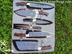 Damascus steel Best Chef knife Set With Case
