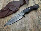 Custom Handmade Damascus Steel Hunting Knife - Bushcraft knife