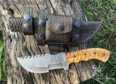 Bone handle Damascus Tracker hunting knife - Black Friday Sale
