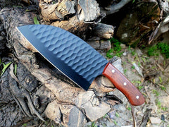 Hand Forged Hunting Camping Survival Cleaver Chopper Powder Coated Serbian cleaver chef knife