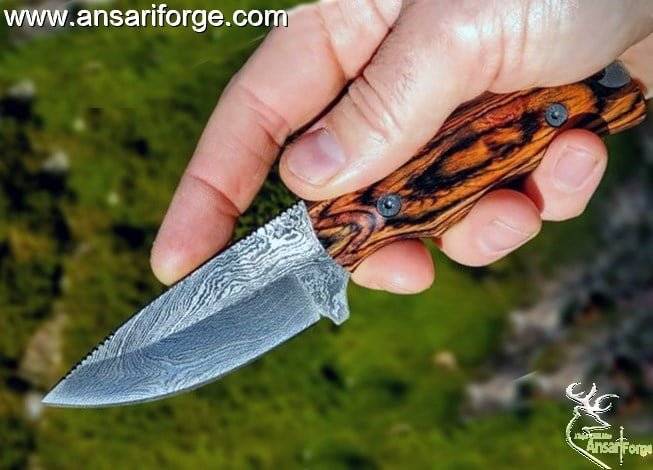 Bush craft Damascus knives for men suitable for hunting gift deer skinning field dressing and every day carry , tactical , survival , camping knife with sheath .