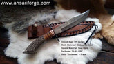 Damascus Hunting Knife Stag Horn Handle