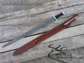 Damascus Viking sword with twist pattern blade.