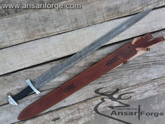 Pure brass hilt and pommel Damascus steel sword