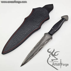 Sanmai Style hunter Knife with Sheath - Fixed Blade Martial Arts Knife - Hunting Blade For Outdoors, Tactical, Survival and EDC Knife