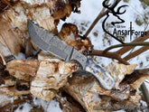 Handmade Hunting Bushcraft Tracker Knife Forged Damascus Steel Survival EDC 12''