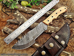 Damascus steel handmade tracker knife hunting knife