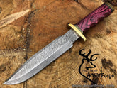 Damascus steel Forged Bowie Hunting knife
