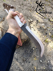 High carbon steel 1095 handmade hunting knife with stag crown handle