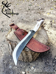High carbon steel 1095 handmade hunting knife with stag crown handle