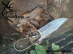Damascus steel handmade forged skinner knife