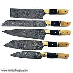 Damascus steel handmade kitchen knifes set chef knifes set