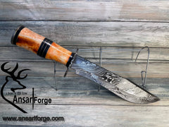 Damascus steel handmade Hunting knife Bowie