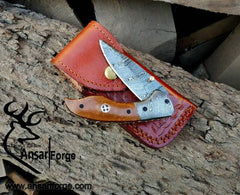 Damascus steel handmade pocket knife / folding knife EDC