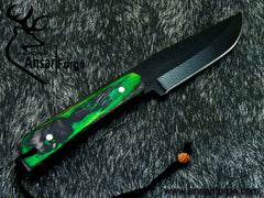 Carbon steel beautiful powder coated hunting knife with sheath