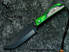 Carbon steel beautiful powder coated hunting knife with sheath