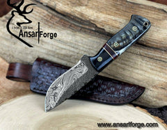 Custom HAND FORGED DAMASCUS STEEL SKINNER HUNTING KNIFE