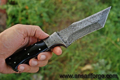 Handmade Damascus steel full tang tanto blade.