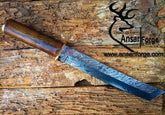 Damascus steel handmade Tanto blade hunting knife