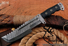 Damascus steel tracker hunting knife