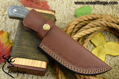 1095 Carbon Steel Tracker Hunting Knife Handmade Leather sheath