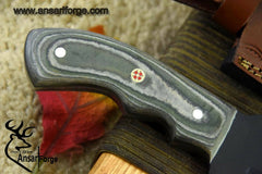 1095 Carbon Steel Tracker Hunting Knife Handmade Leather sheath