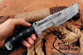 Damascus steel tracker hunting knife