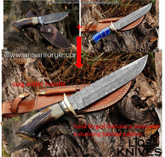 Brass Guard Damascus Bowie - Custom Order