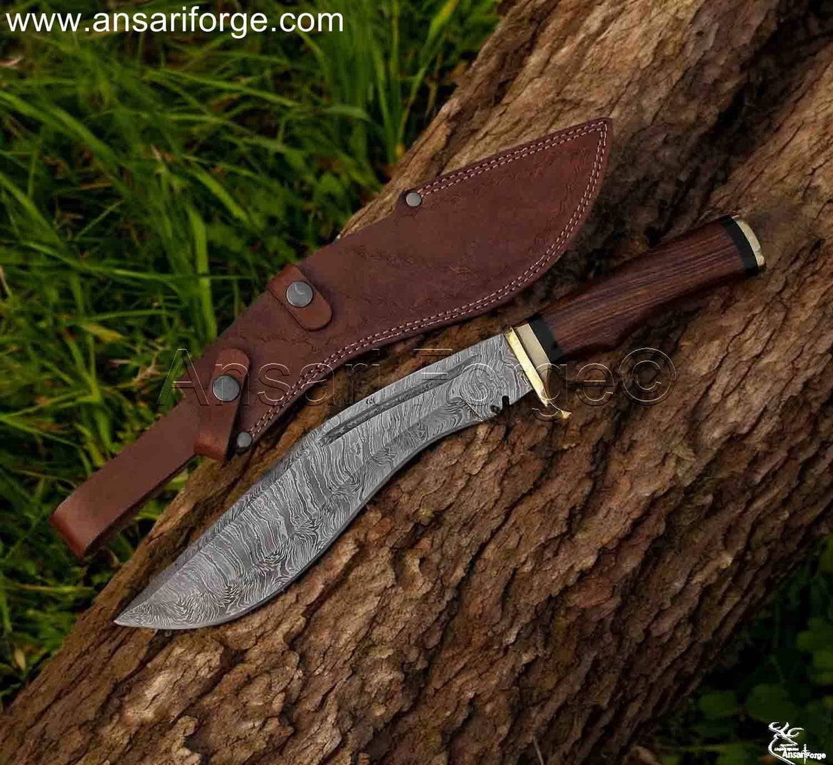 Hand-Forged Damascus Kukri Knife: Gurkha Style, Tactical, Combat Ready. For sale.