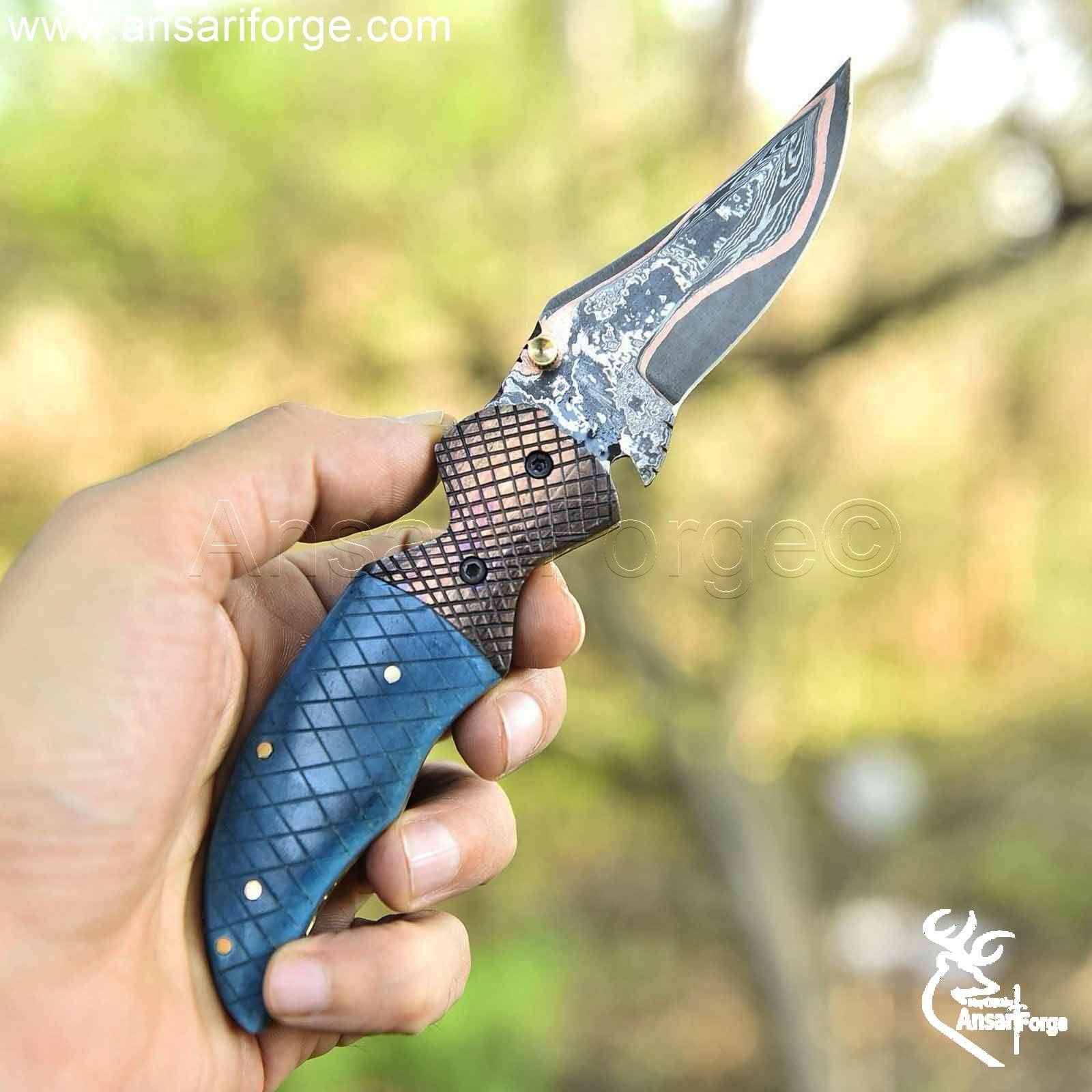 Copper Damascus Knife.