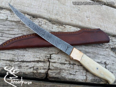 Custom handmade Damascus steel fillet knife