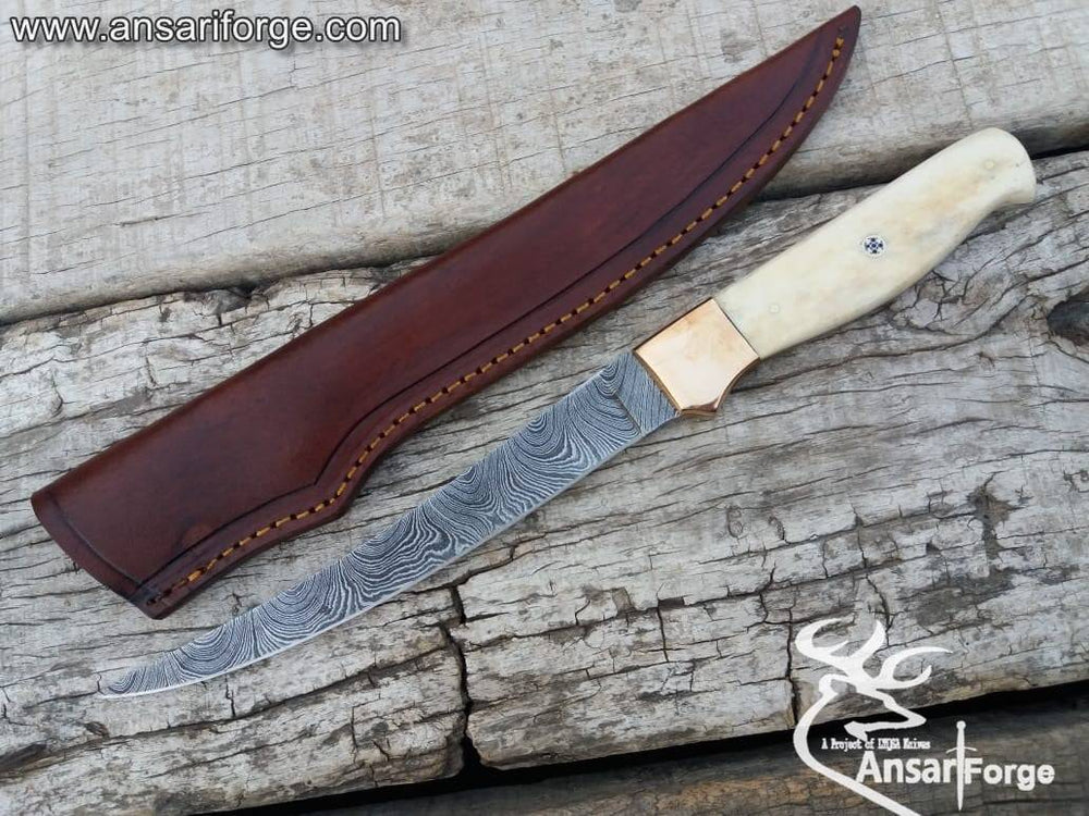 Damascus fillet knife - Anglers no. 1 choice by Ansari Forge.