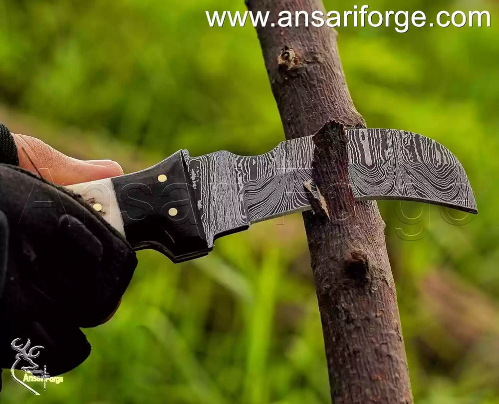 Lineman hawkbill knife full tang blade.