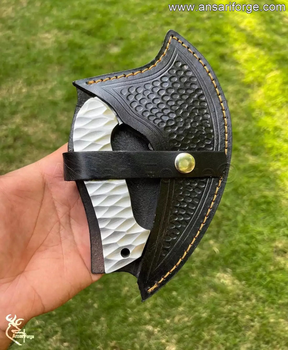 Alaskan Ulu Knife in Leather Sheath.