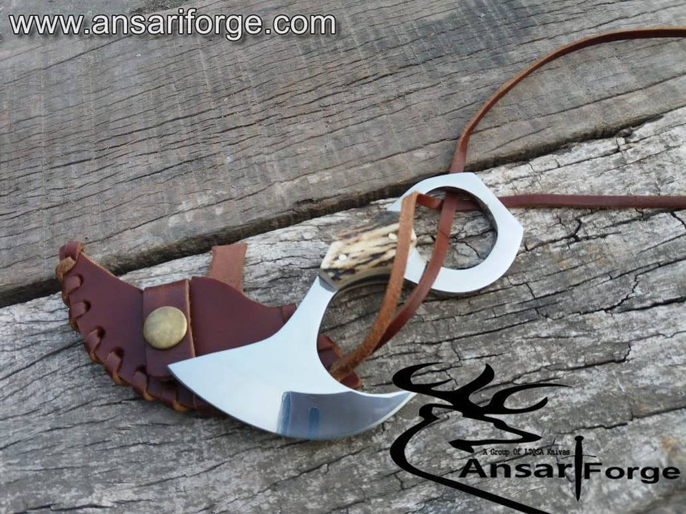 Best budget EDC knife with mirror-polished 440c steel blade and stag handle