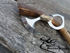 Side profile of best budget EDC knife highlighting 2-inch blade and 3-inch stag handle