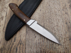 Custom Handmade D2 Steel Bush Craft Knife - Fixed Blade Scandi Grind Dull Tang Hunting Knife
