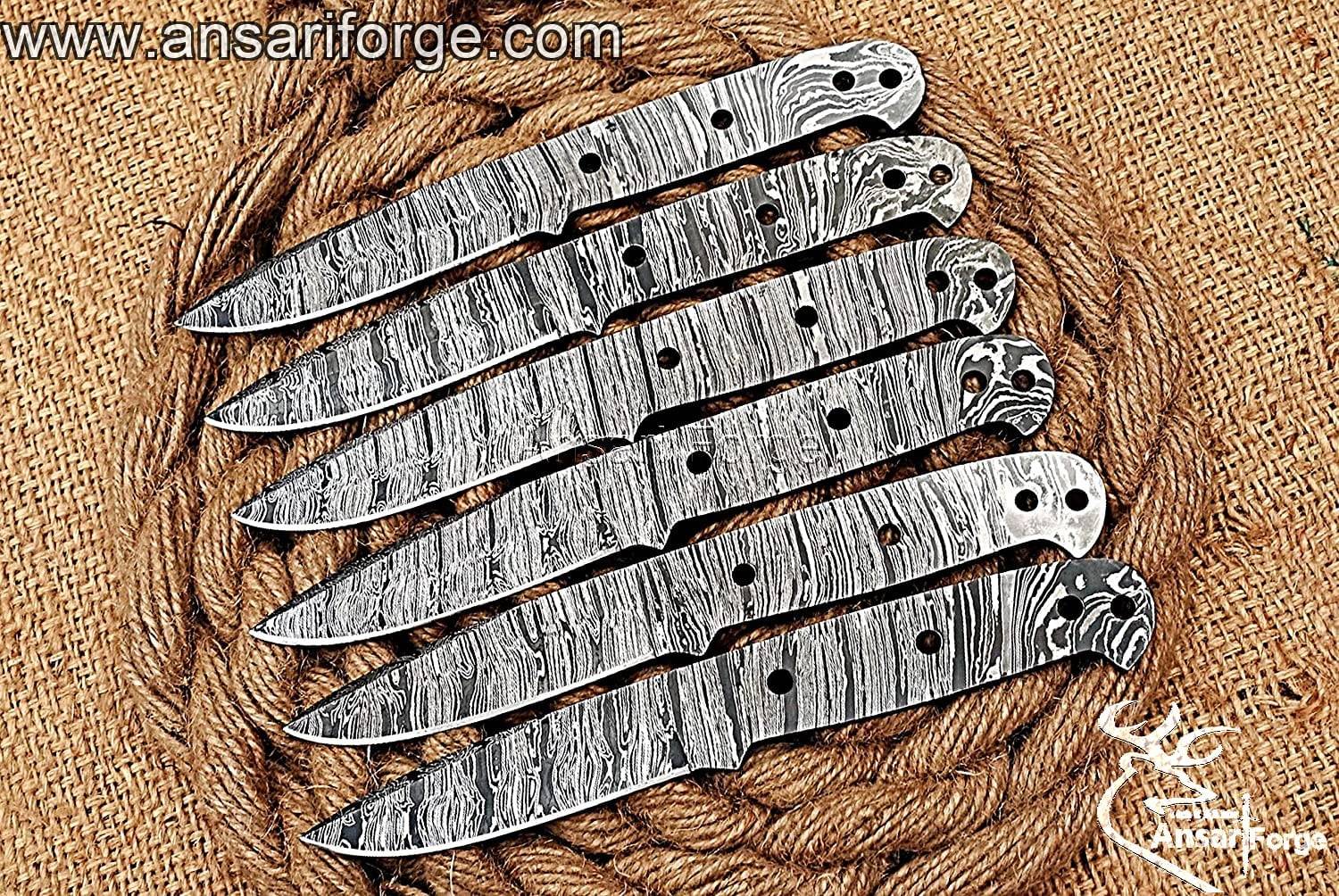 Damascus steel blank blades