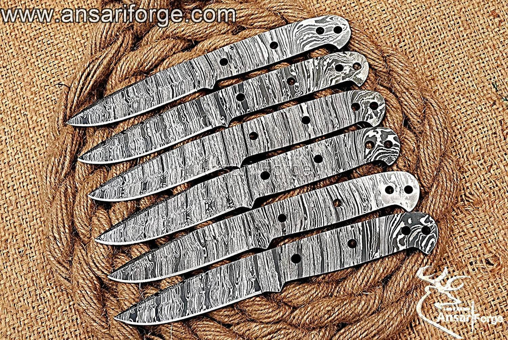 Damascus steel blank blades