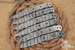 Damascus steel blank blades