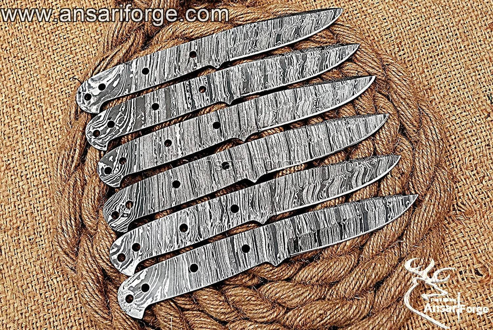 Damascus steel blank blades