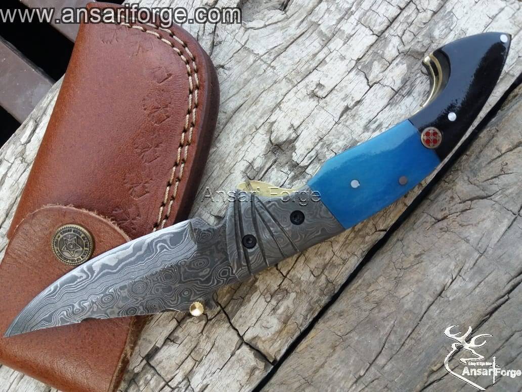 Handmade Damascus Steel Pocket Knife best folding knife for real men