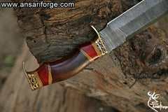 Fancy Damascus Bowie Knife Custom Handmade Damascus Steel Knife